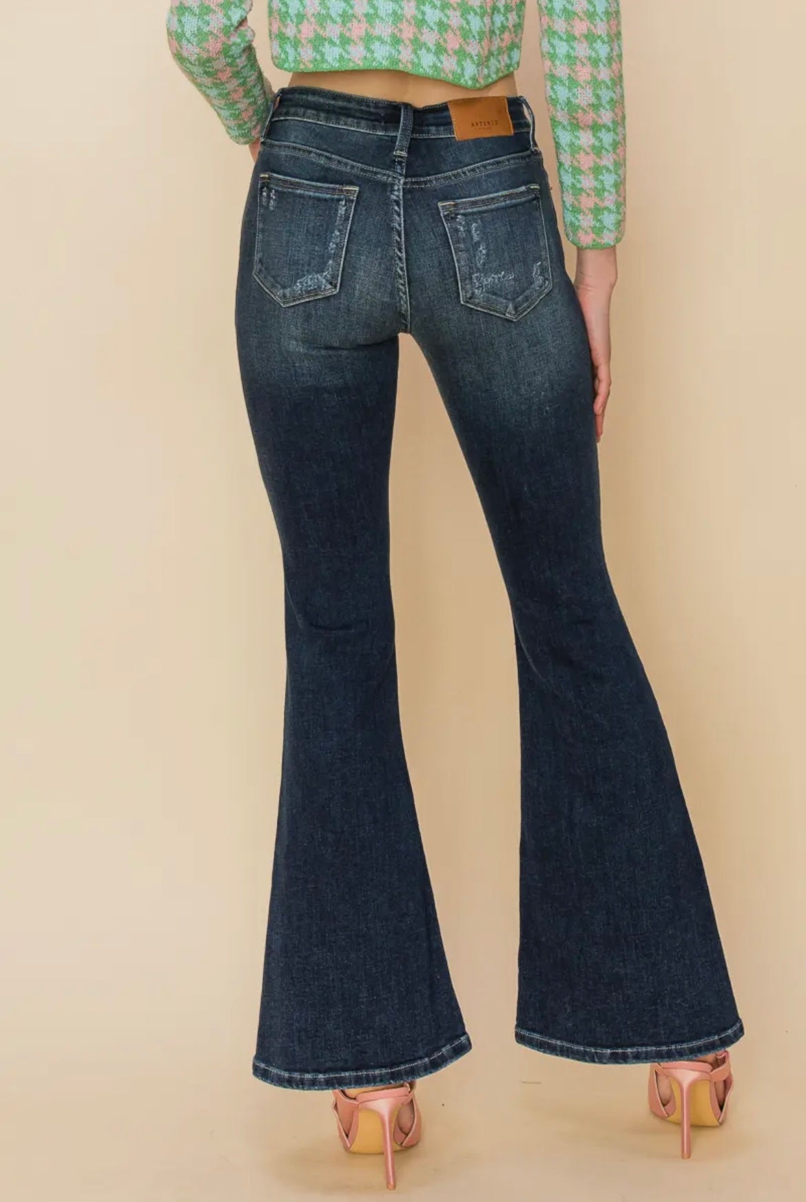 Mid Rise Stretch Flare Jeans